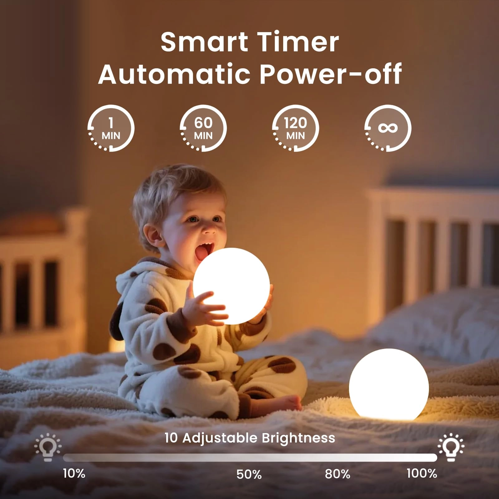 Smart Sphere Night Light - Battery Powered Multicolor