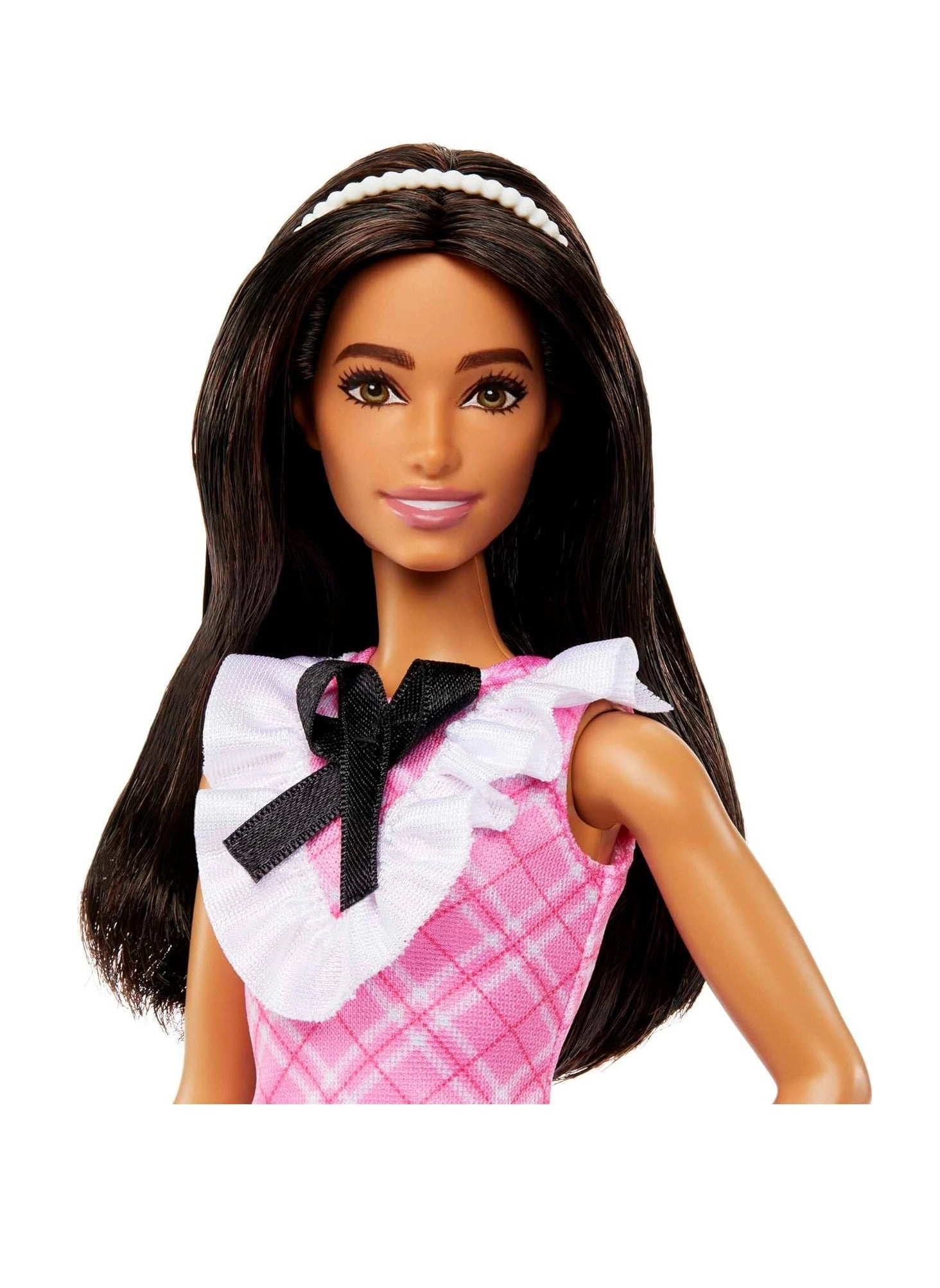 Barbie Fashionistas - #209 Black Hair Pink Plaid Dress Ages 3+