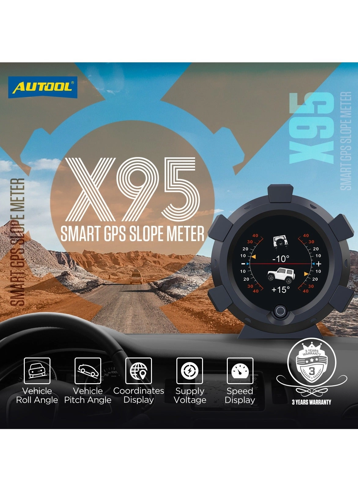 X95 - Car HUD GPS Inclinometer