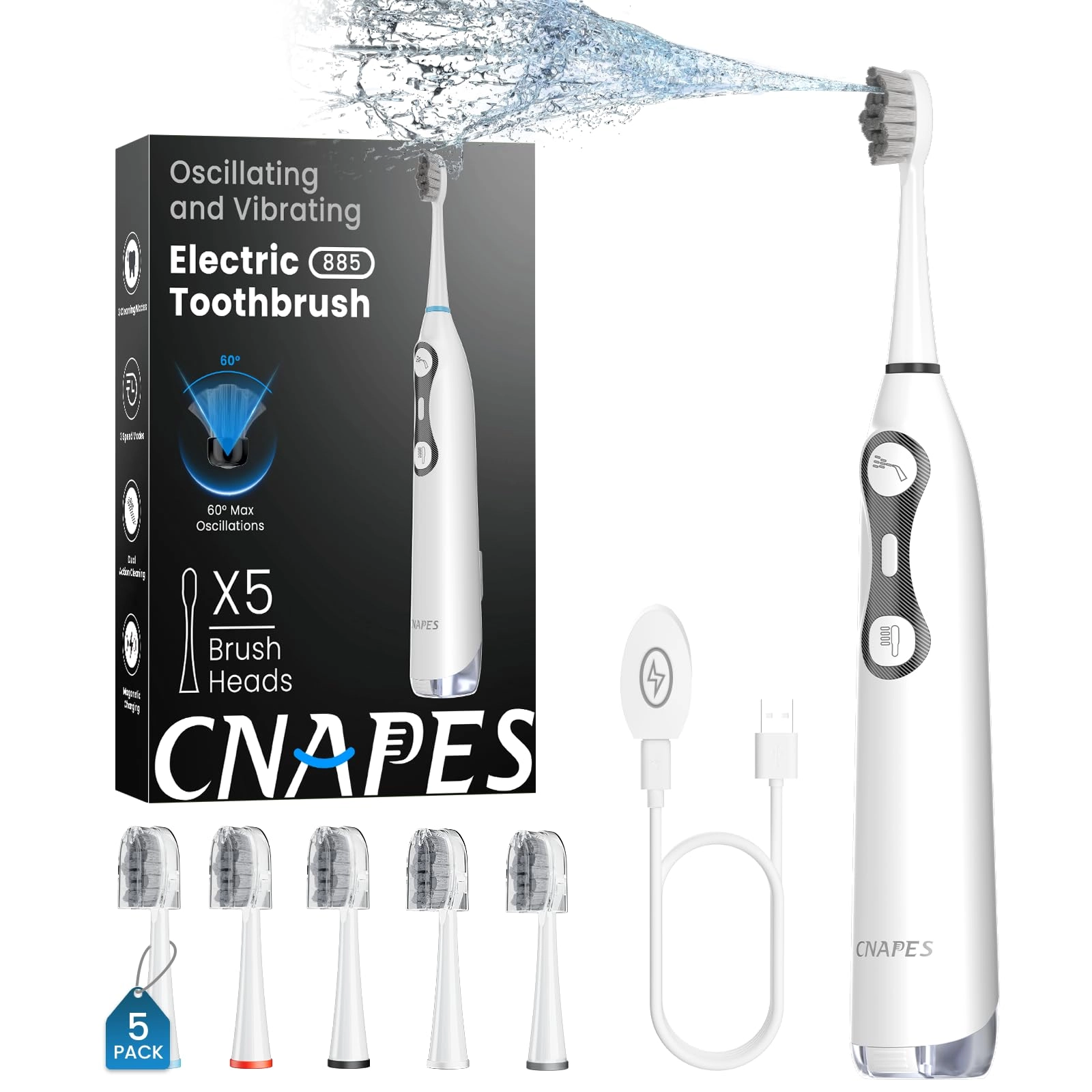 CNAPES 885A - 3-in-1 Water Flosser Sonic Toothbrush