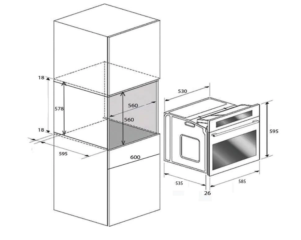 MARY NERO OVE6009011 60cm - Built-In