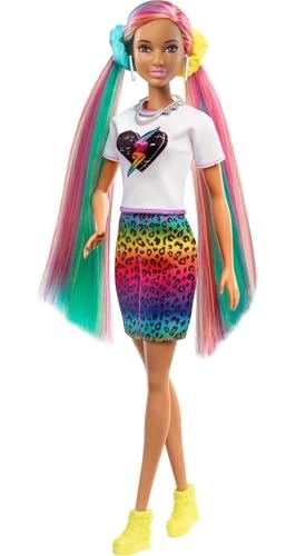 Leopard Rainbow Hair Doll - Color-change Hair 16 Accessories Ages 3+