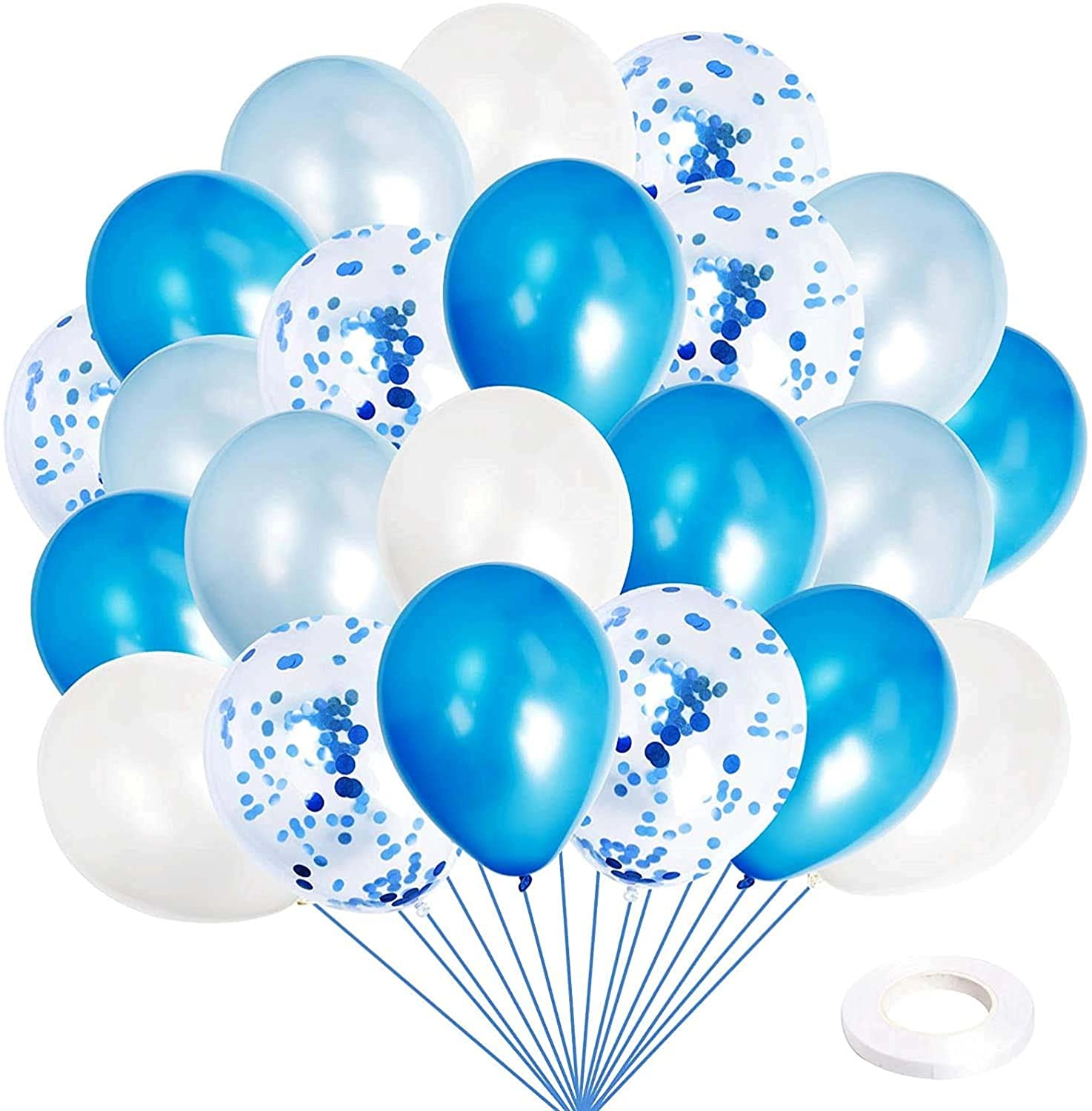 Party Time Trading LLC Confetti Balloons Set - 24-Pieces Father's Day Baby Shower Bridal Shower Wedding Décor Birthday Party