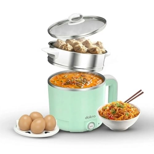 dokro Multipurpose Electric Kettle with Steamer - 1.2L