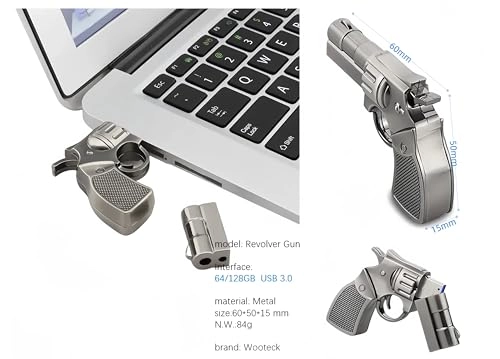 Metal Revolver Gun USB Flash Drive - USB 3.0 USB Type A 32GB