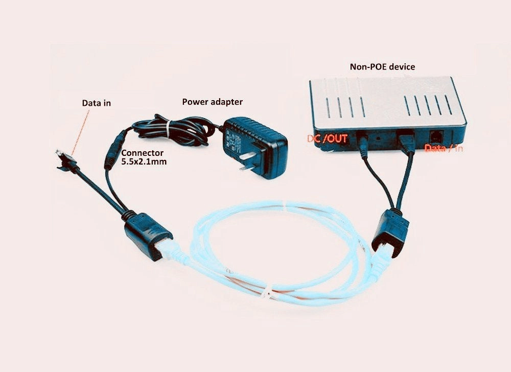 PoE Injector - 12Vdc 10/100Mbps + Splitter