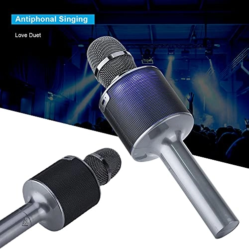 Karaoke Bluetooth Microphone - 4 Hour Playtime TF Card Slot RGB LED Lights