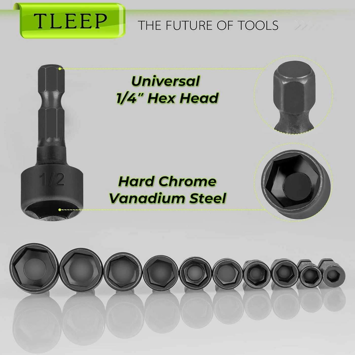 Power Nut Driver Set - 20 x SAE and Metric 1/4” Hex