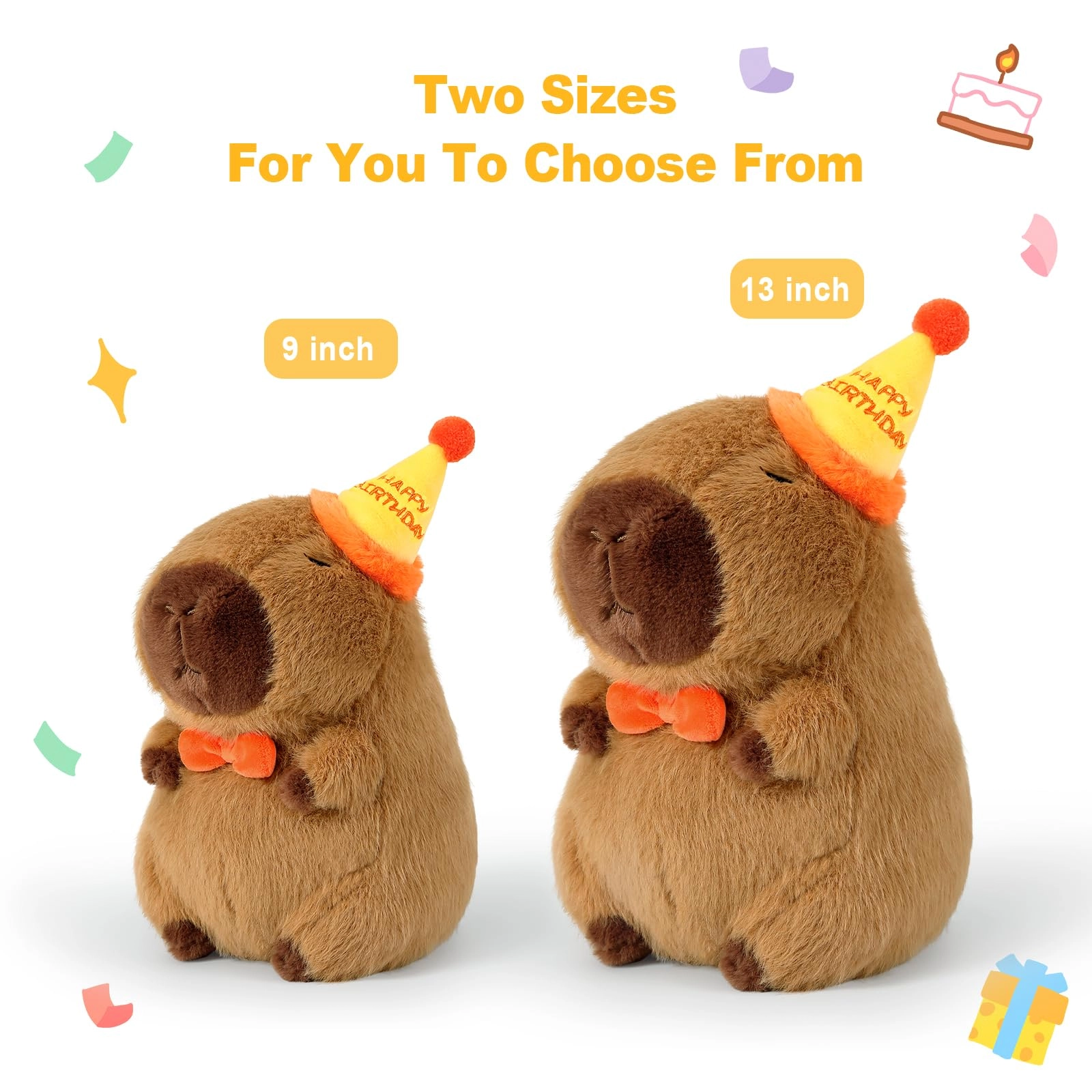 Capybara Plush - 9 inch Strawberry Hat