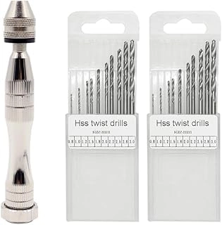 FineGood Hand Pin Vise - Precision + Drill Bits - 20 Pcs