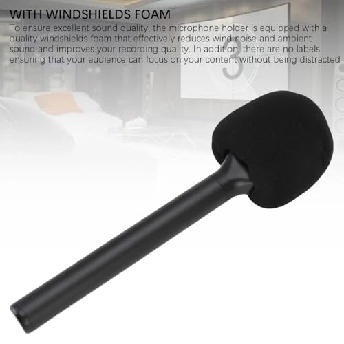Wireless Microphone Handheld Stick - Black Foam Sleeve
