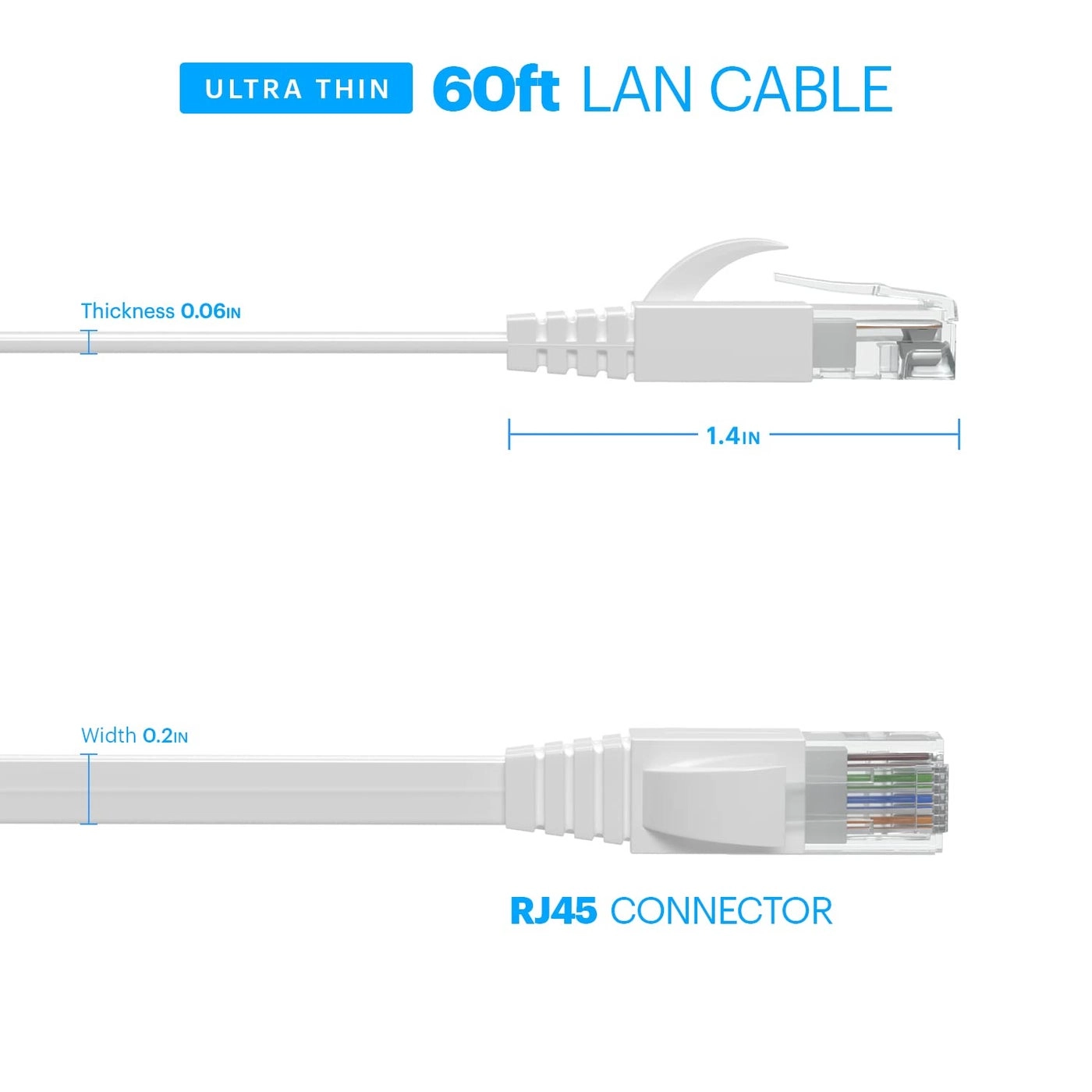 CAT6E Ethernet Cable - 60ft