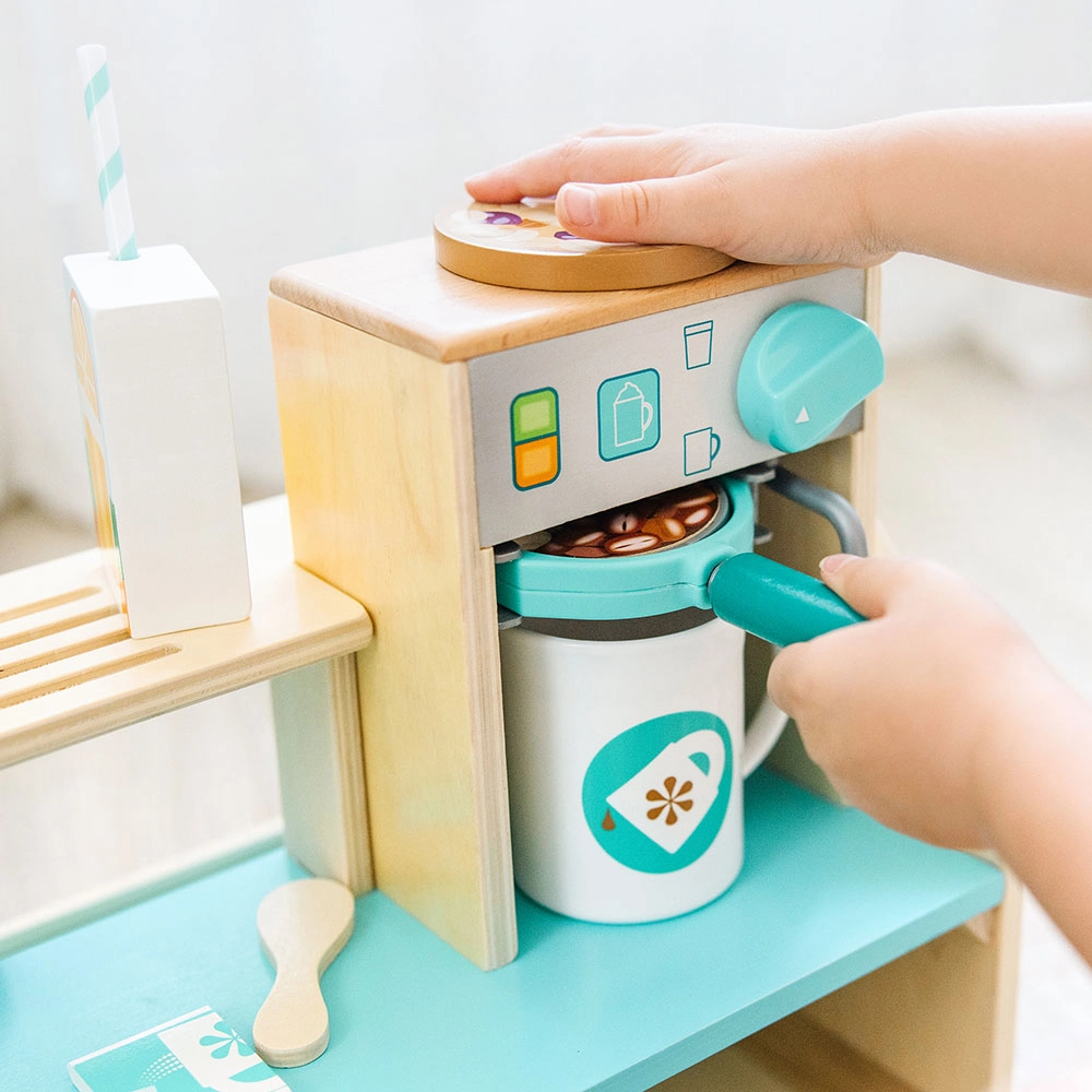 Wooden Cafe Barista Coffee Shop Playset - 35 pcs (EM-MD30602)