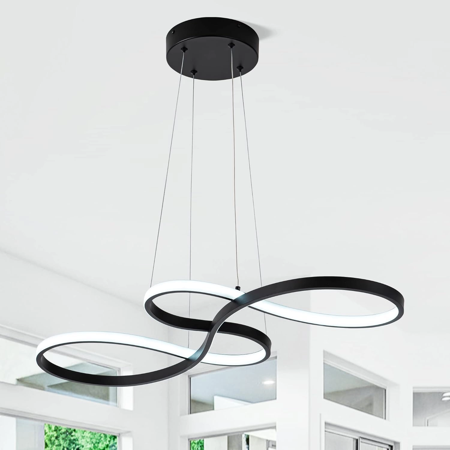 SHENGYI Pendant Light - 30'' x 16'' Adjustable Remote Control