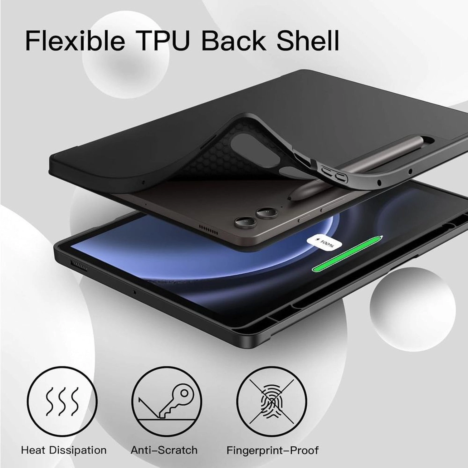 Trifold Stand Case with Pen Slot for Samsung Galaxy Tab S10 Ultra