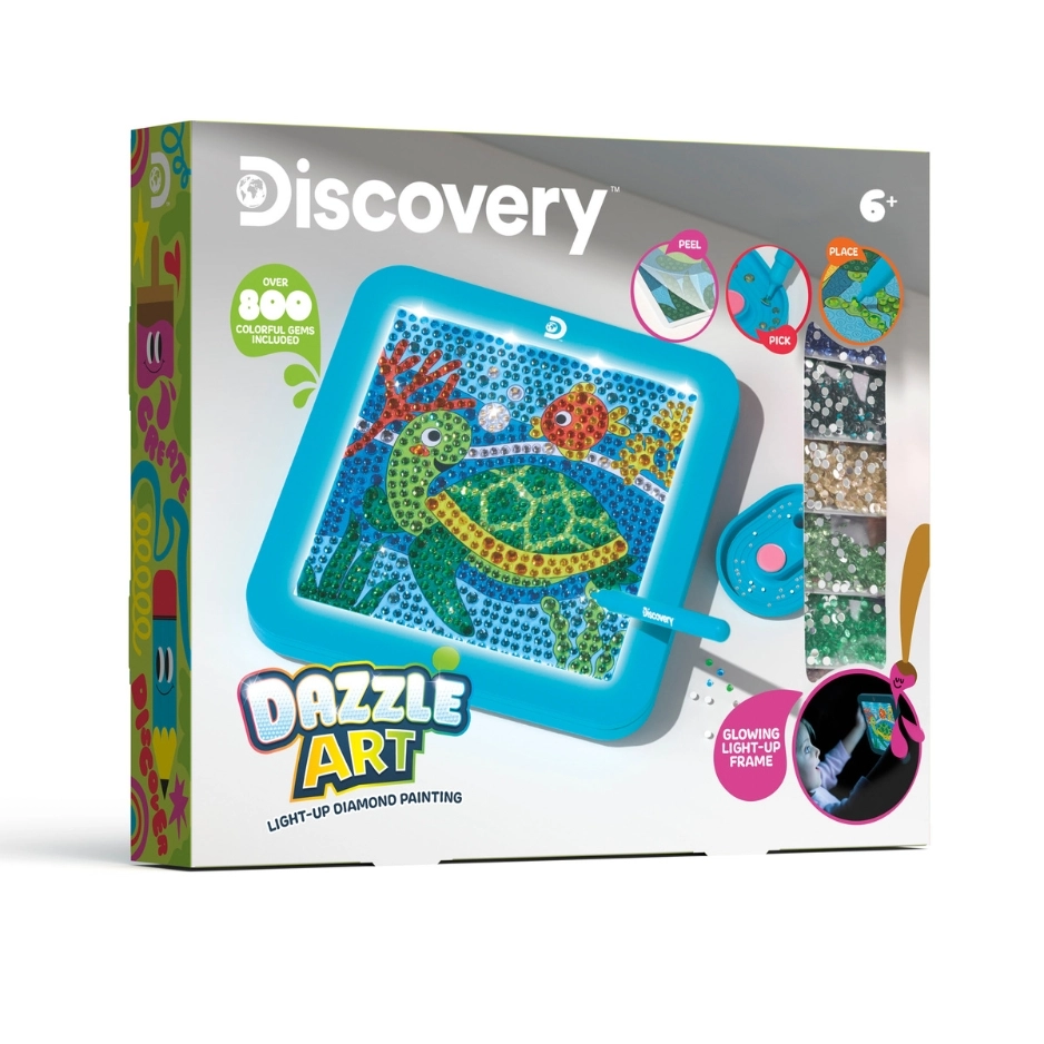 Dazzle Art Light-Up Diamond Painting Kit - 6+ years over 800 gems