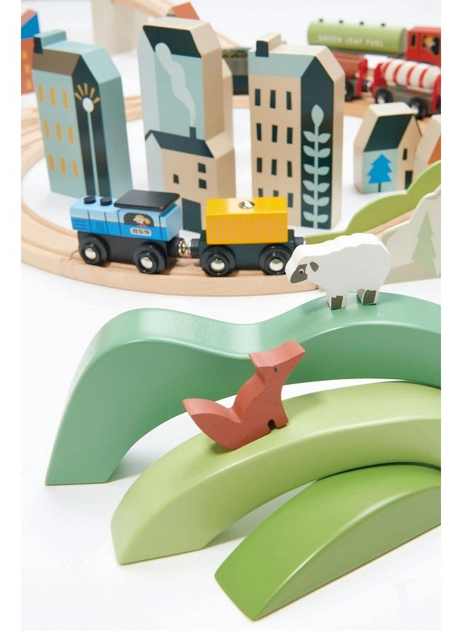 Green Hills View Wooden Stacking Building Toy - Animals