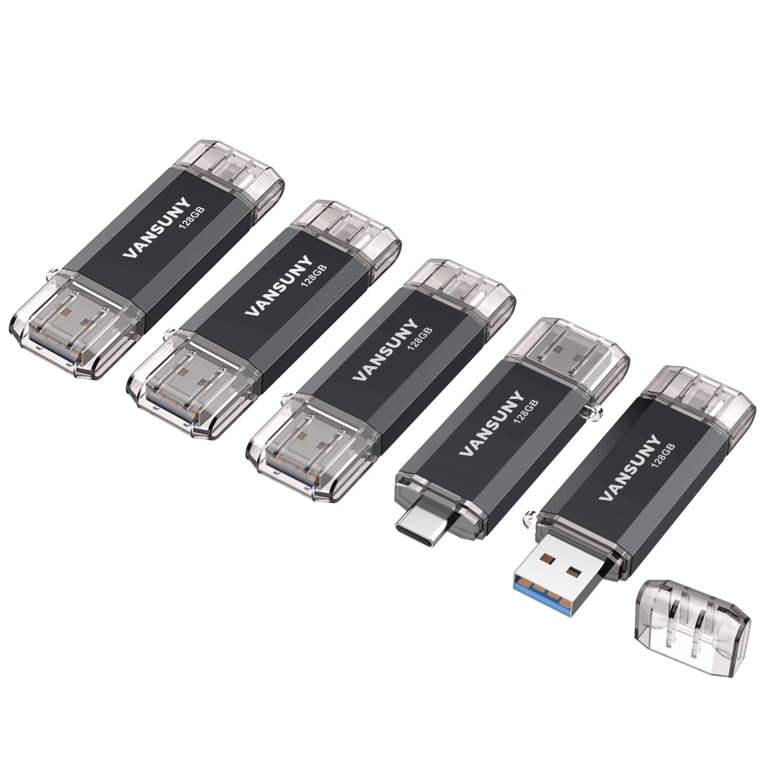 Vansuny 2 in 1 OTG Type C Flash Drive - USB 3.0 USB Type C Pack 128GB