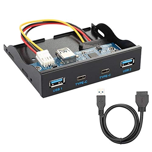Chenyang 5.25" Front Panel USB 3.0 & USB-C HUB - Motherboard 20pin Header