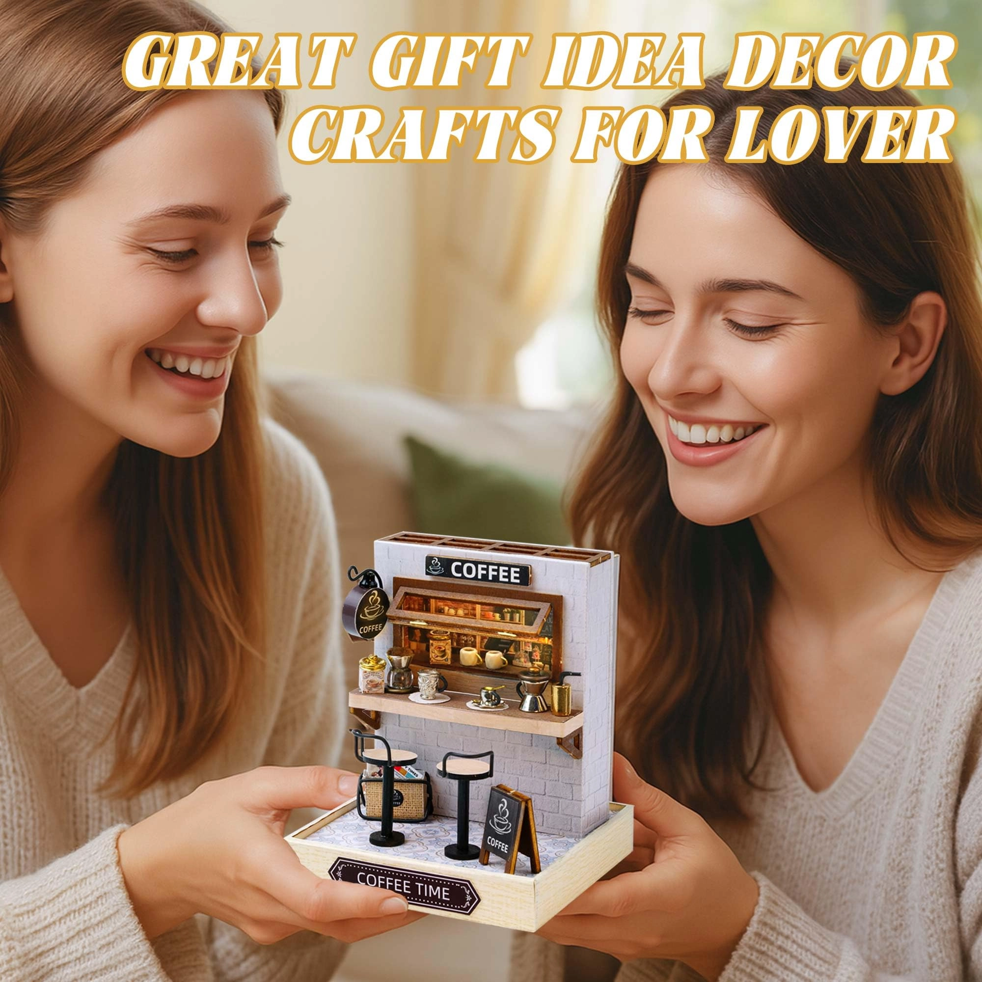 DIY Miniature House Kit - Vintage Coffee Shop