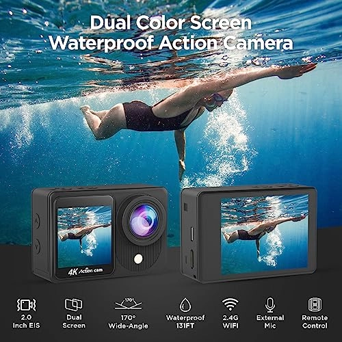 Dual Screen Sports Camera 4K30 32GB Bundle