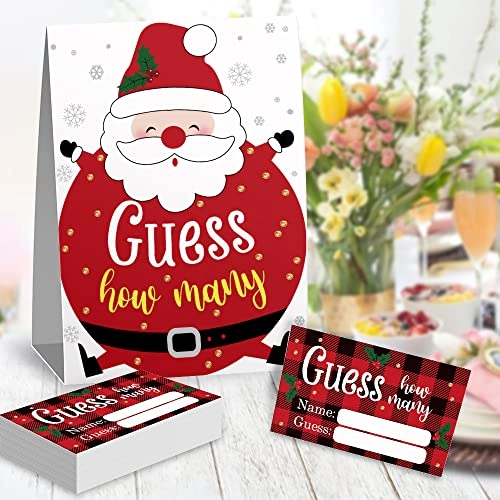 Guess How Many Christmas Theme Party Game Cards Kit - 1 piece
