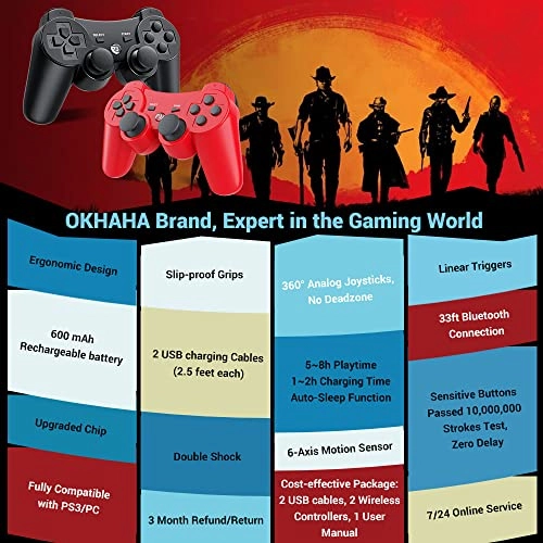 Controller - Black + Red PS3 Pack