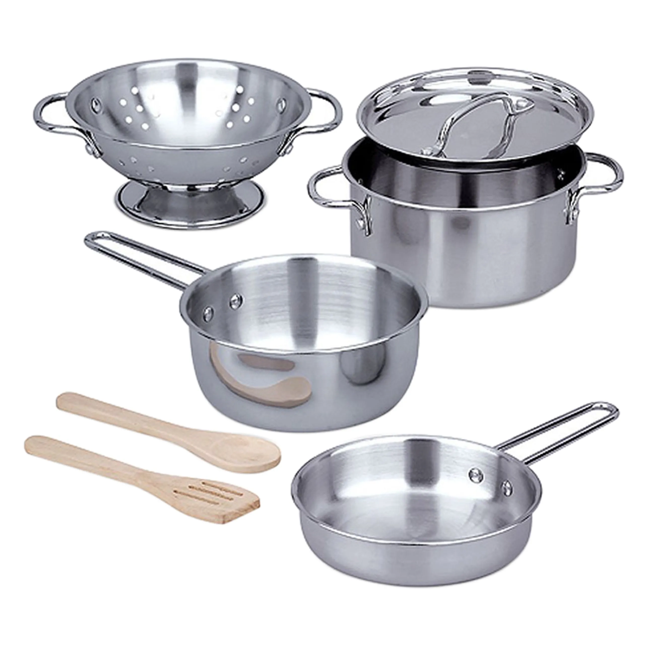 Melissa & Doug Stainless Steel Pots and Pans Playset (RE-4265)