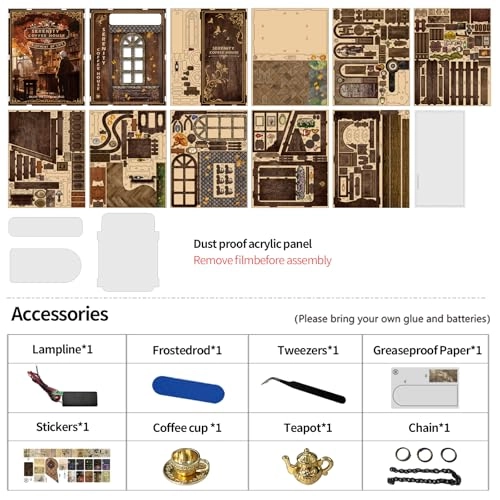 Book Nook Kit - Insertable Dust Protection Plate Miniature Dollhouses