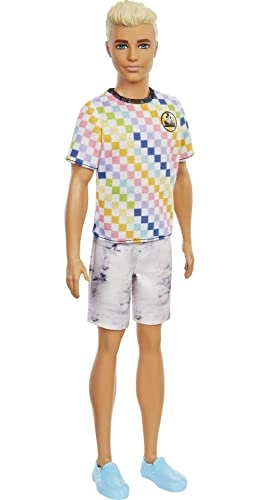Ken Fashionistas Doll 174 - Plastic Blonde Checkered Shirt Ages 3+
