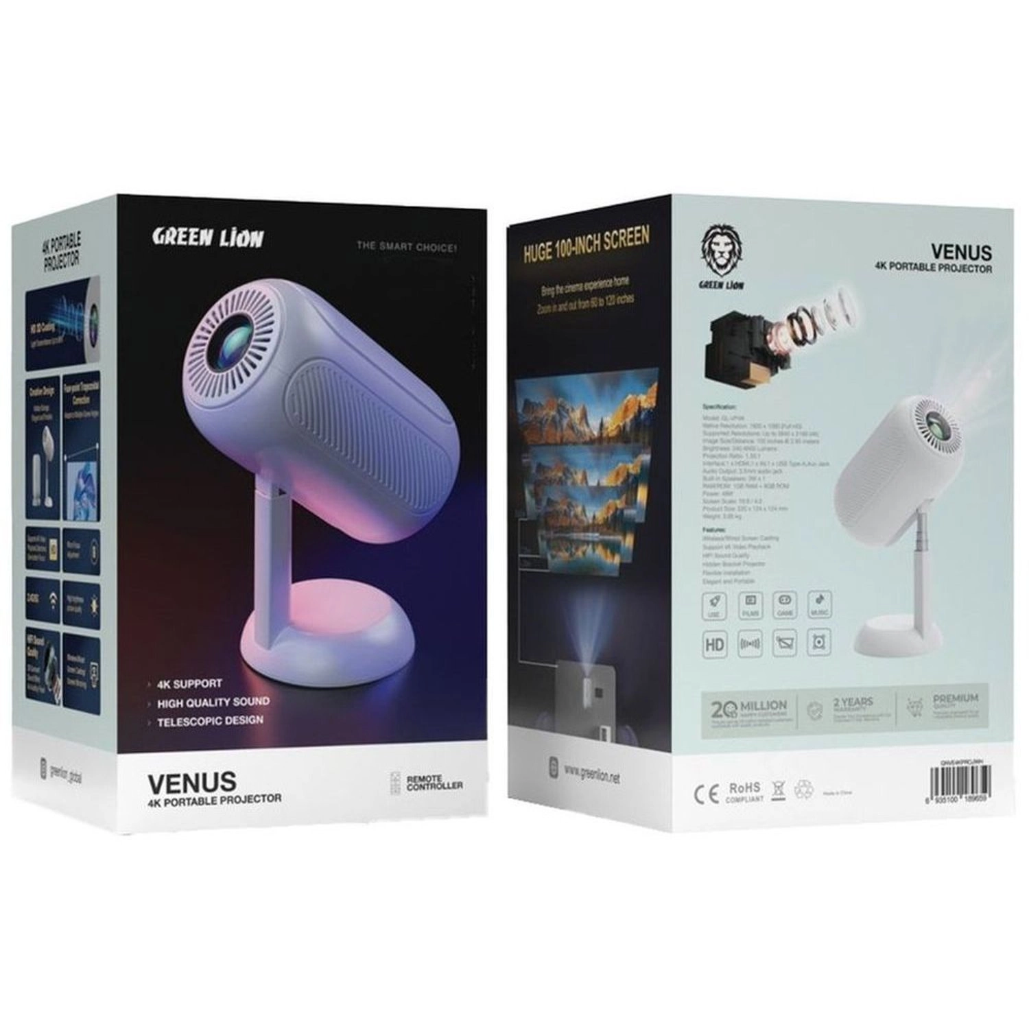 Venus GNVE4KPROJWH 240 ANSI lumens