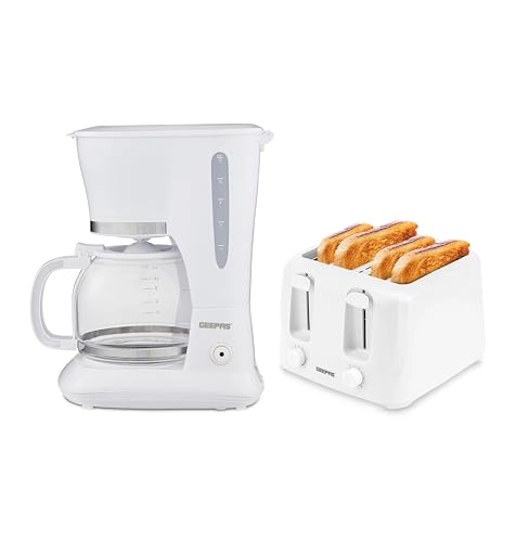 Filter Coffee Machine - 1.5L + Toaster - 4-Slice 6 Browning Levels