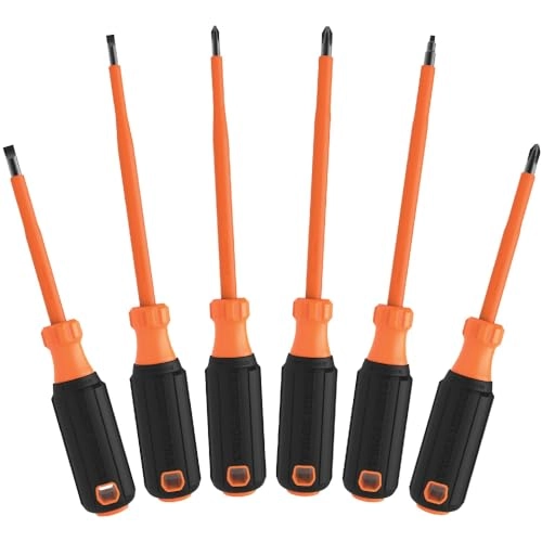 Klein Tools 85076INS Insulated Slotted and Phillips Screwdriver Set (6 Pcs)