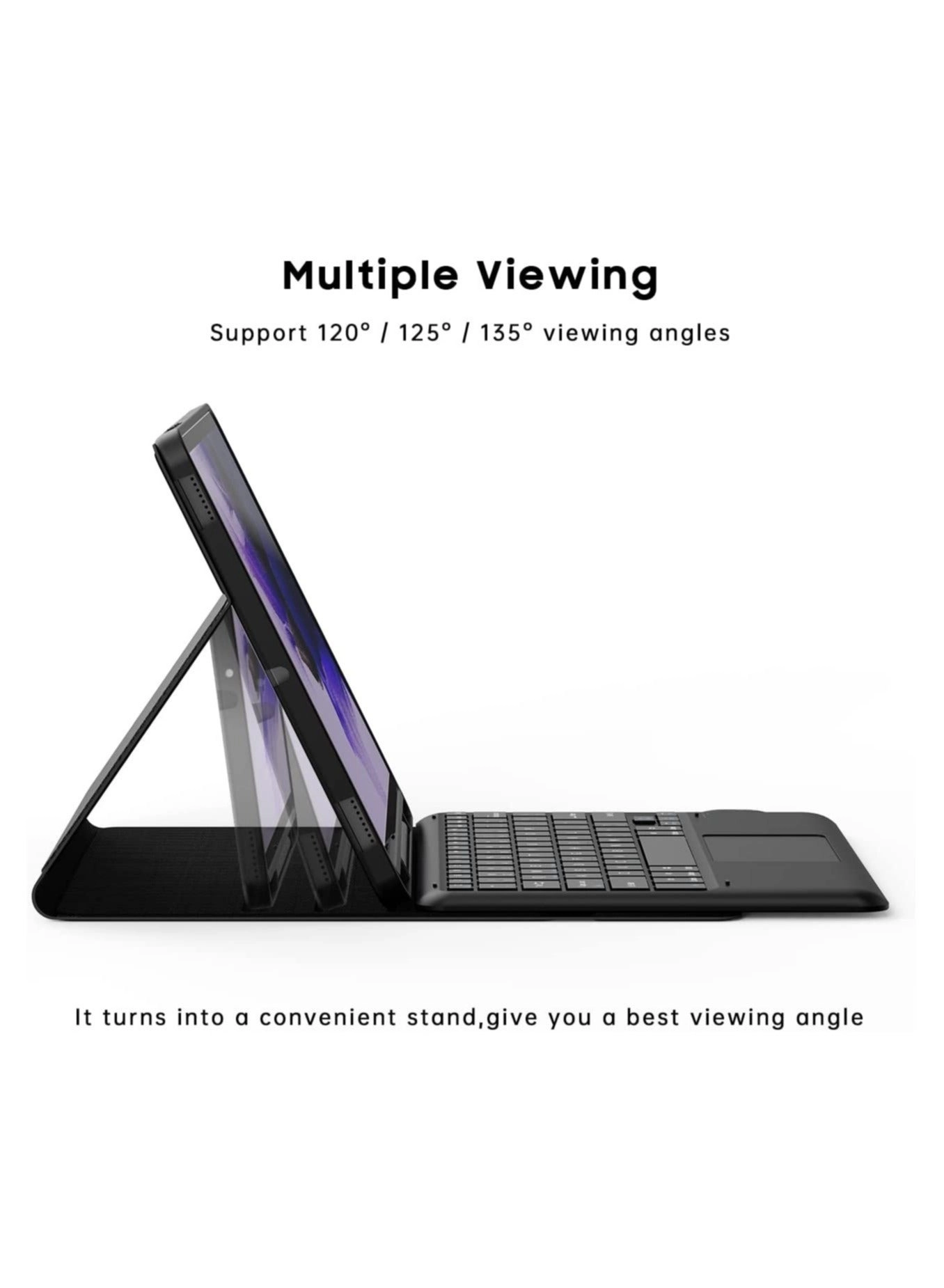 Keyboard Case with Detachable Keyboard for Galaxy Tab S8 Plus 12.4-inch (2022) / Galaxy Tab S7 Plus 12.4-inch (2020)