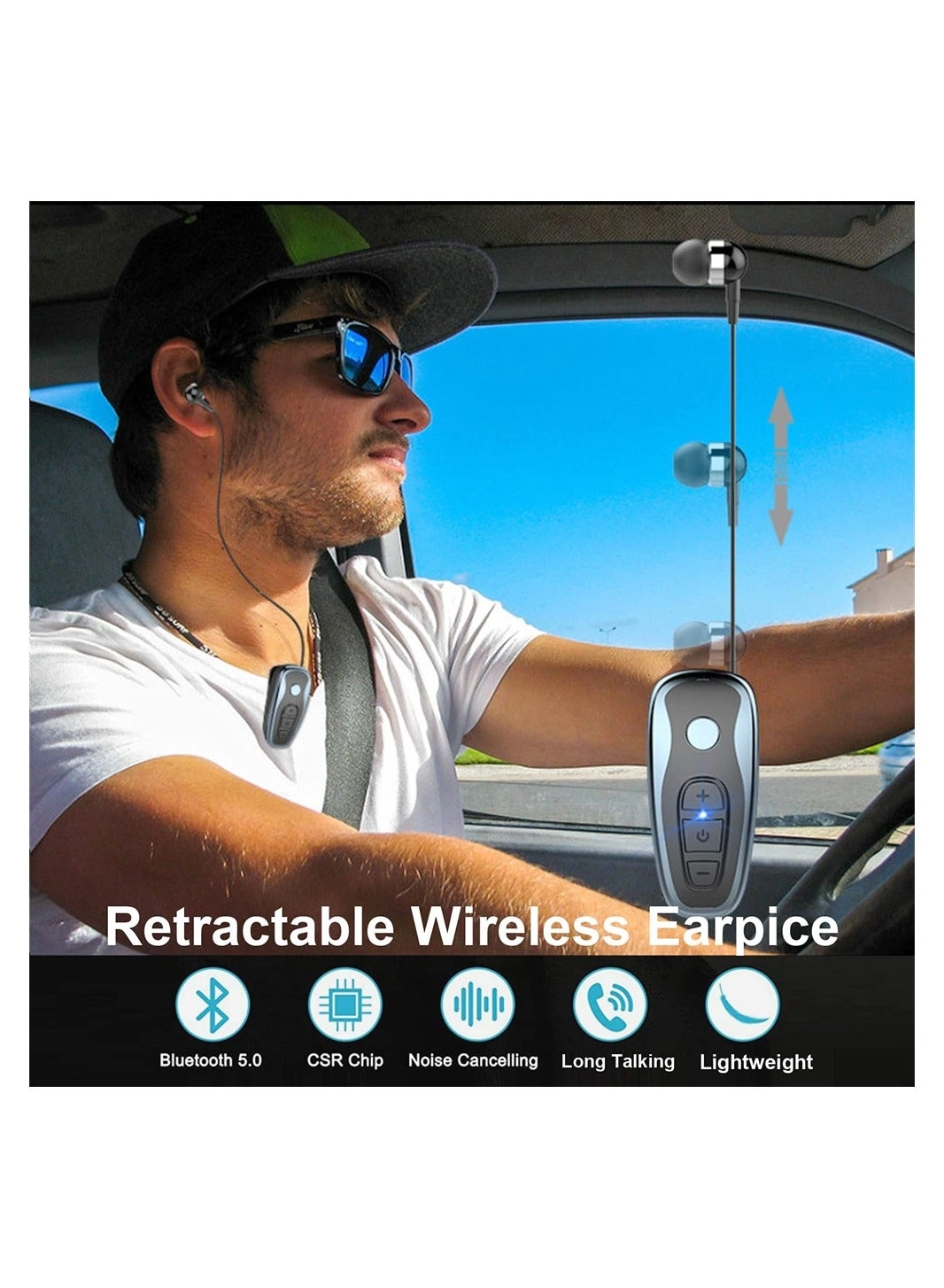 Retractable Bluetooth V5.0 Wireless Earphone