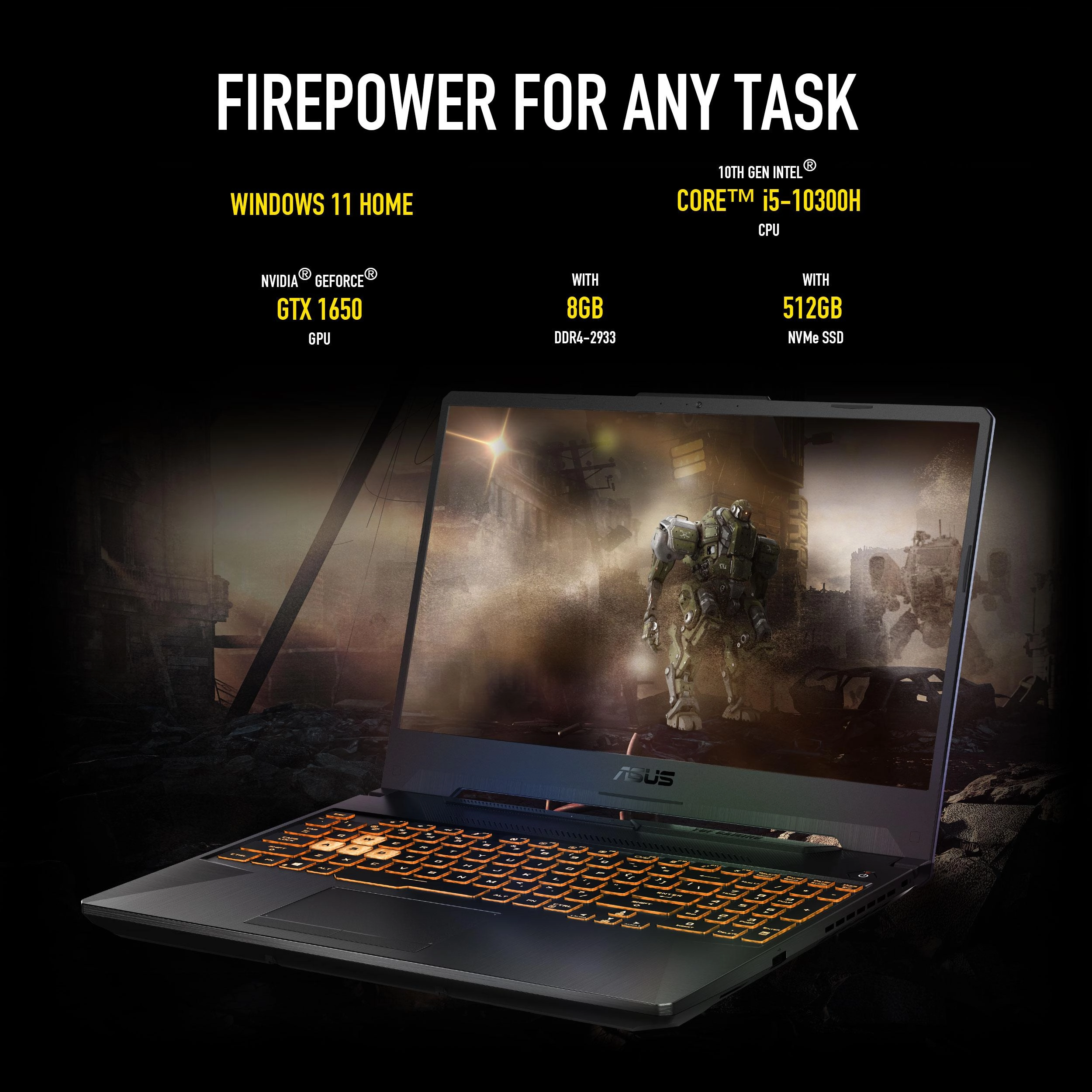 TUF Gaming F15 X506LHB-HN323W - 15.6'' Core i5-10300H 8GB DDR4 512GB SSD