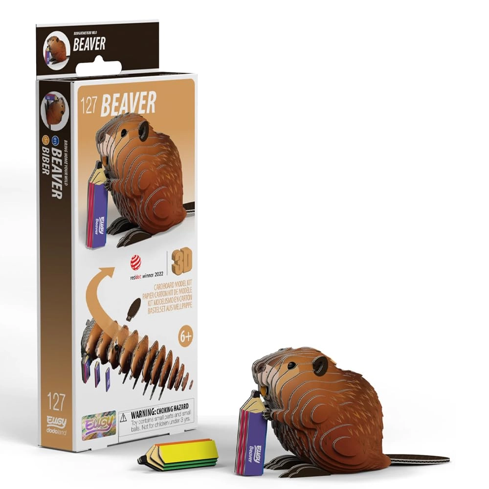 Eugy 127 Beaver - 3D Model Craft Kit Brown