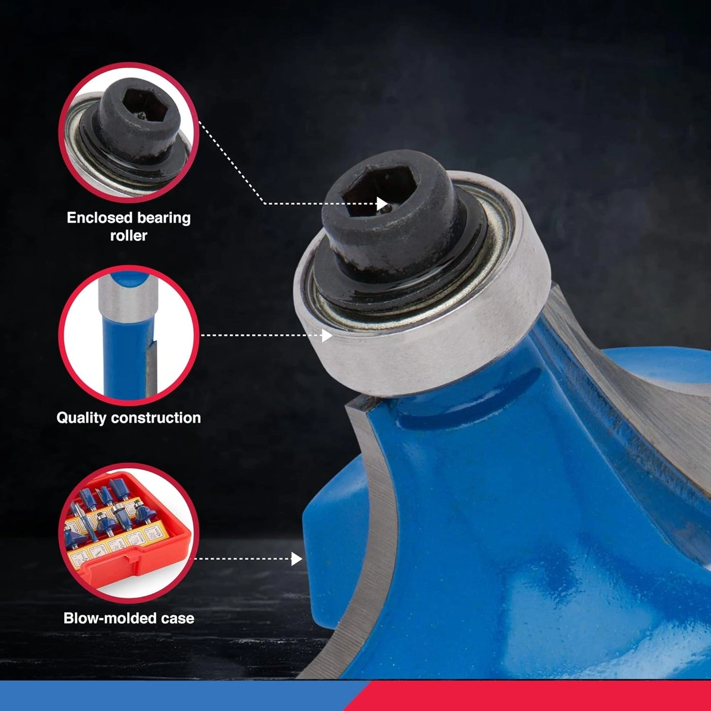 10100 Tungsten Carbide Router Bits - 1/4-inch 15 pieces