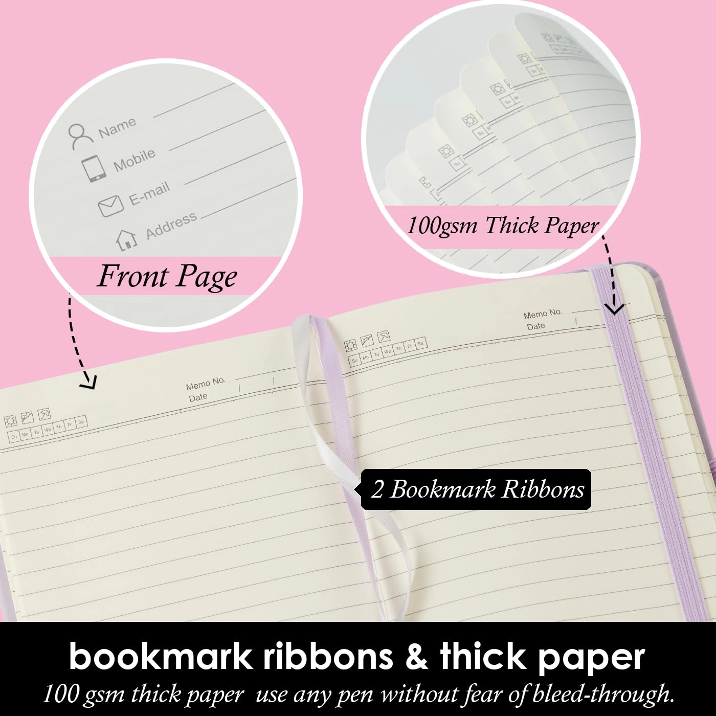 Small Notebook Journal - 68 Sheets 3 Pack Ruled