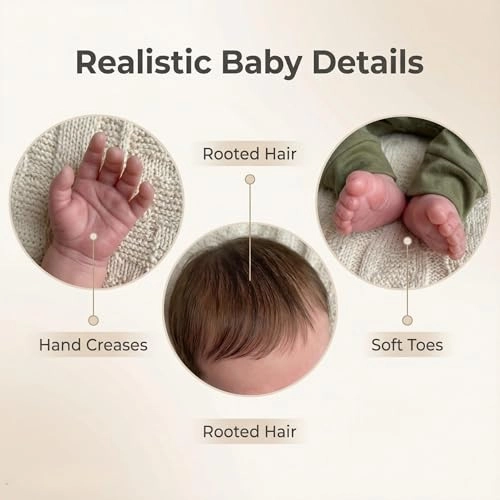 Reborn Baby Doll - 18 Inch Silicone Vinyl Rooted Hair Bundle