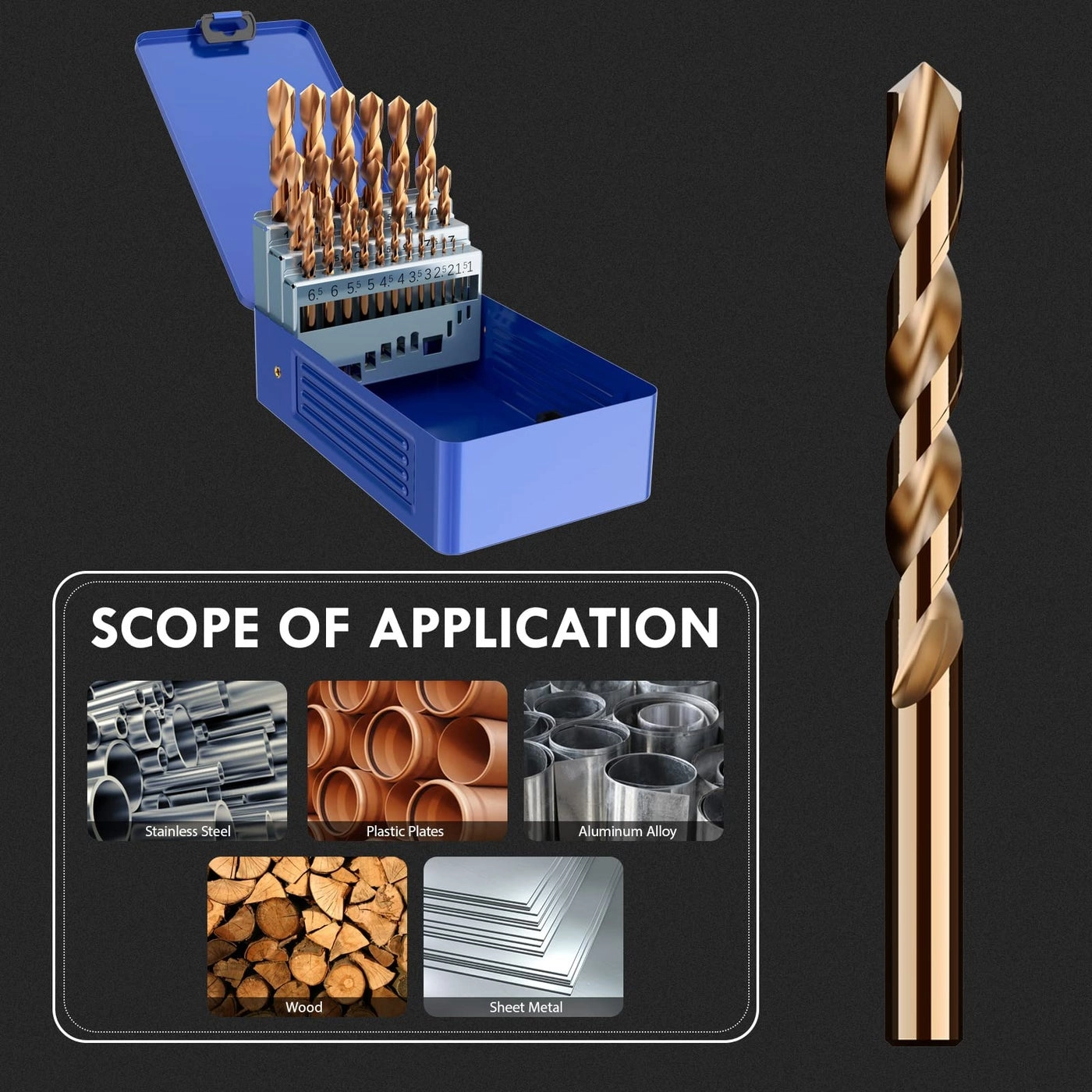 M35 Cobalt Twist Drill Bits Set - 25pcs 1.0Mm-13.0Mm