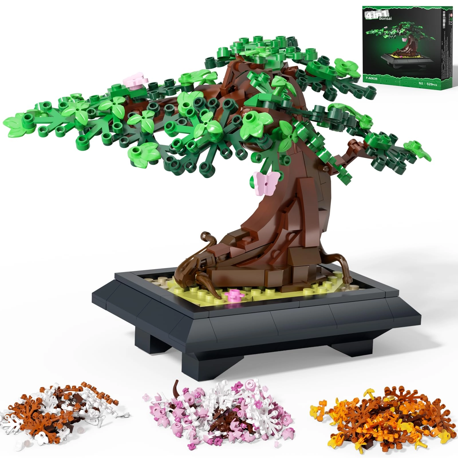 S SHAREHB Bonsai Tree Building Sets - Four Seasons
