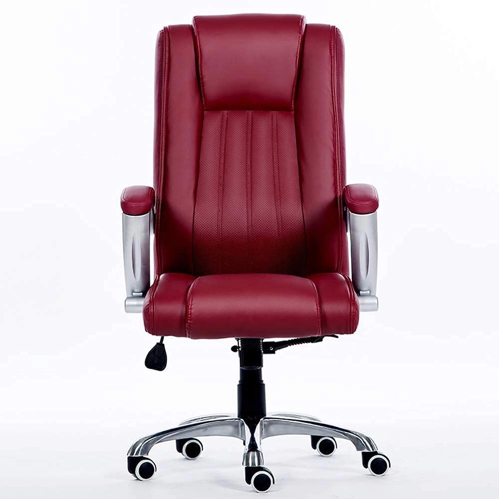 Desk Chair - PU Leather Brown High Back
