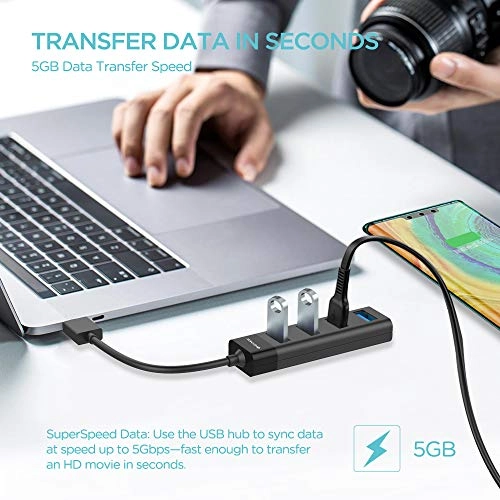 4-Port USB 3.0 Hub - Compact Size 5Gbps