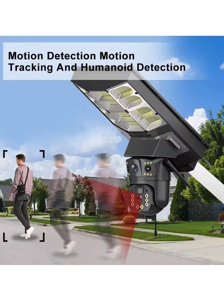 Solar Streetlight Dual Lens Security Camera 8MP