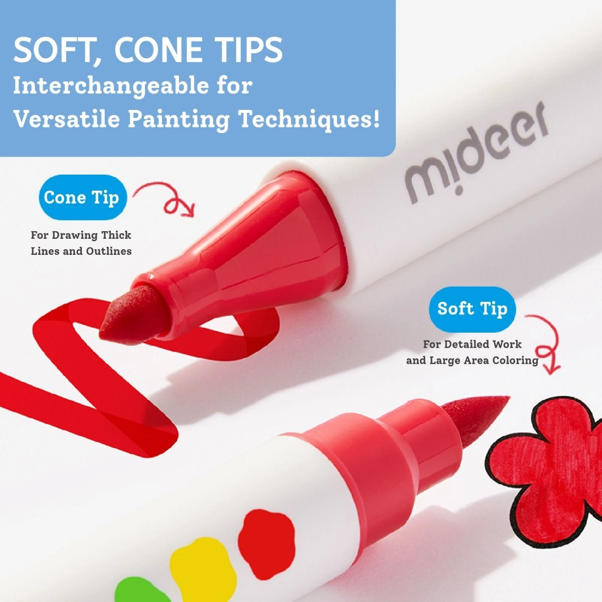 Dual Tip Washable Markers - Multi Colour