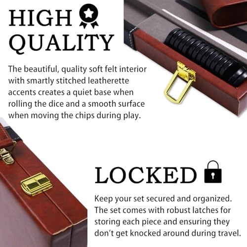 Backgammon Set - Brown Faux Leather