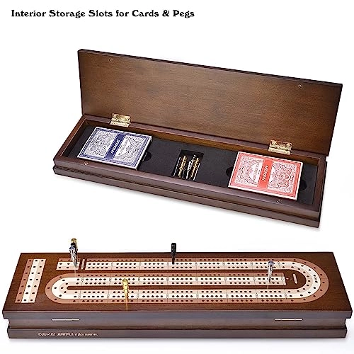 Cribbage Board - 3 Track Foldable Magnetic Lock