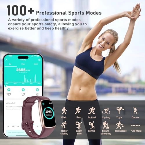Fitness Tracker - 24/7 Heart Rate Blood Oxygen 1.47'' Waterproof