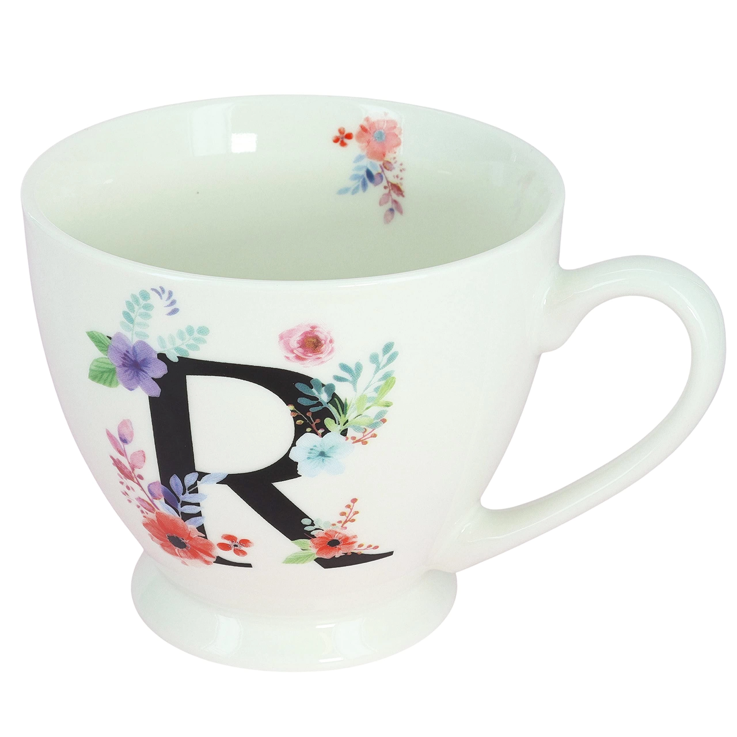 G Decor Ltd Blossom Monogram Ceramic Mug - 1 pcs Alphabet A-Z 450 ml